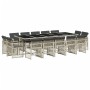Set comedor jardín y cojines 15 pzas ratán sintético gris claro de , Conjuntos de jardín - Ref: Foro24-3210875, Precio: 876,56 €