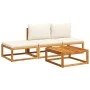 Solid acacia wood garden sofa set with 4 cushions. by , Garden sets - Ref: Foro24-3278935, Price: 336,67 €, Discount: %