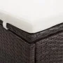Tumbona para 2 personas con cojín ratán sintético marrón de vidaXL, Camas para exteriores - Ref: Foro24-310234, Precio: 446,7...