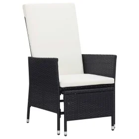 Sillón reclinable de jardín con cojines ratán sintético negro by vidaXL, Garden chairs - Ref: Foro24-310228, Price: 130,96 €,...