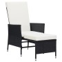 Sillón reclinable de jardín con cojines ratán sintético negro de vidaXL, Sillas de jardín - Ref: Foro24-310228, Precio: 131,7...