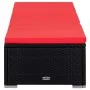Tumbona con cojín y mesita de ratán sintético rojo de vidaXL, Tumbonas - Ref: Foro24-310226, Precio: 230,61 €, Descuento: %