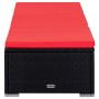 Tumbona con cojín y mesita de ratán sintético rojo by vidaXL, Loungers - Ref: Foro24-310226, Price: 183,50 €, Discount: %