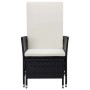 Sillón reclinable de jardín con cojines ratán sintético negro de vidaXL, Sillas de jardín - Ref: Foro24-310228, Precio: 131,7...