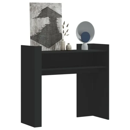 Black engineered wood console table 100x35x90 cm by , Side tables - Ref: Foro24-848466, Price: 65,40 €, Discount: %