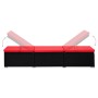 Tumbona con cojín y mesita de ratán sintético rojo by vidaXL, Loungers - Ref: Foro24-310226, Price: 183,50 €, Discount: %
