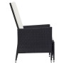 Sillón reclinable de jardín con cojines ratán sintético negro de vidaXL, Sillas de jardín - Ref: Foro24-310228, Precio: 131,7...