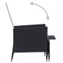 Sillón reclinable de jardín con cojines ratán sintético negro de vidaXL, Sillas de jardín - Ref: Foro24-310228, Precio: 131,7...