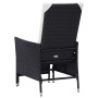 Sillón reclinable de jardín con cojines ratán sintético negro de vidaXL, Sillas de jardín - Ref: Foro24-310228, Precio: 131,7...
