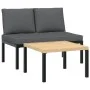 Garden sofa set with cushions, 2 pieces, black aluminum by , Garden sets - Ref: Foro24-3283703, Price: 249,15 €, Discount: %