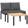 Set de sofás de jardín con cojines 2 piezas aluminio negro de , Conjuntos de jardín - Ref: Foro24-3283703, Precio: 273,59 €