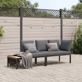 Garden sofa set with cushions 2 pieces black aluminum by , Garden sets - Ref: Foro24-3283684, Price: 330,83 €, Discount: %