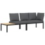 Garden sofa set with cushions 2 pieces black aluminum by , Garden sets - Ref: Foro24-3283684, Price: 339,71 €, Discount: %