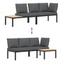 Garden sofa set with cushions 2 pieces black aluminum by , Garden sets - Ref: Foro24-3283684, Price: 339,71 €, Discount: %