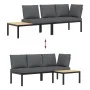 Garden sofa set with cushions 2 pieces black aluminum by , Garden sets - Ref: Foro24-3283684, Price: 330,49 €, Discount: %