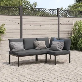 Garden sofa set with cushions 2 pieces black aluminum by , Garden sets - Ref: Foro24-3283686, Price: 348,54 €, Discount: %