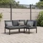 Gartensofagarnitur mit Kissen, 2-teilig, Schwarz, Aluminium von , Gartensets - Ref: Foro24-3283686, Preis: 369,07 €, Rabatt: %