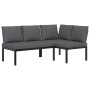 Garden sofa set with cushions 2 pieces black aluminum by , Garden sets - Ref: Foro24-3283686, Price: 366,03 €, Discount: %