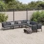 Garden sofa set with cushions, 6 pieces, black aluminum by , Garden sets - Ref: Foro24-3283690, Price: 1,00 €, Discount: %