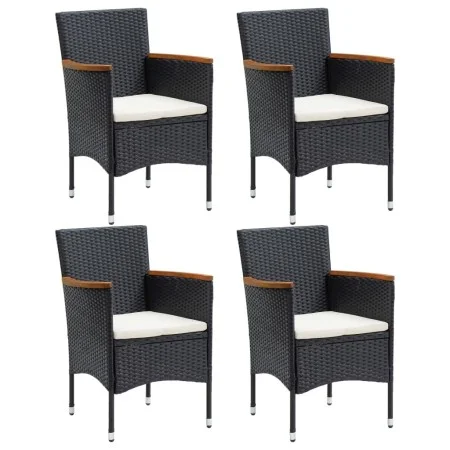 Garden dining chairs 4 units black synthetic rattan by vidaXL, Garden chairs - Ref: Foro24-310566, Price: 221,16 €, Discount: %