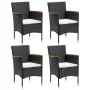 Garden dining chairs 4 units black synthetic rattan by vidaXL, Garden chairs - Ref: Foro24-310566, Price: 221,16 €, Discount: %