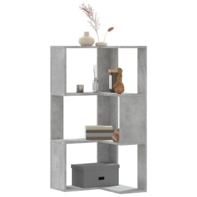 Corner shelf 3 levels gray wood concrete 50x50x102 cm by , Bookcases and shelves - Ref: Foro24-852594, Price: 54,04 €, Discou...