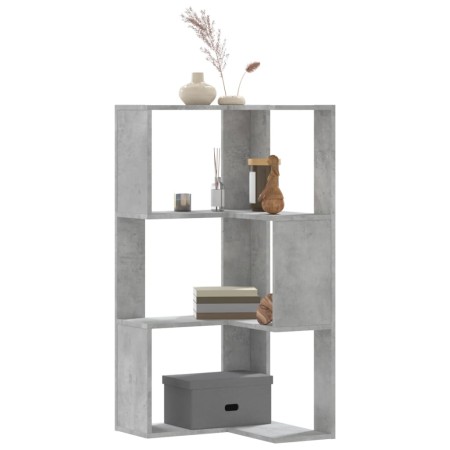 Corner shelf 3 levels gray wood concrete 50x50x102 cm by , Bookcases and shelves - Ref: Foro24-852594, Price: 54,04 €, Discou...