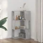 Corner shelf 3 levels gray wood concrete 50x50x102 cm by , Bookcases and shelves - Ref: Foro24-852594, Price: 52,95 €, Discou...