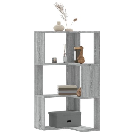 Eckregal 3 Ebenen Holz Grau Sonoma 50x50x102 cm von , Bücherregale und Regale - Ref: Foro24-852596, Preis: 55,38 €, Rabatt: %