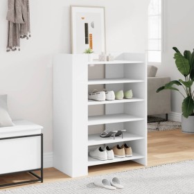 Engineered wood shoe cabinet in white, 74.5x37.5x100 cm by , Shoe racks and shoe organizers - Ref: Foro24-848430, Price: 82,3...