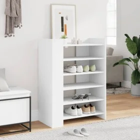 Engineered wood shoe cabinet in white, 74.5x37.5x100 cm by , Shoe racks and shoe organizers - Ref: Foro24-848430, Price: 81,4...