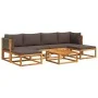Garden sofa set with 7 pieces, solid acacia wood, and cushions. by , Outdoor sofas - Ref: Foro24-3278839, Price: 667,75 €, Di...