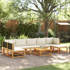 Garden sofa set with 8 pieces, solid acacia wood, and cushions. by , Garden sets - Ref: Foro24-3278891, Price: 719,62 €, Disc...