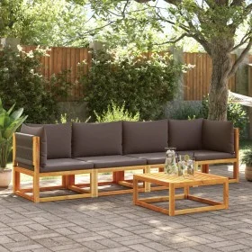 Solid acacia wood garden sofa set with 4 cushions. by , Outdoor sofas - Ref: Foro24-3278832, Price: 475,14 €, Discount: %