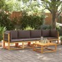 Set sofás de jardín con cojines 4 pzas madera maciza de acacia de , Sofás de exterior - Ref: Foro24-3278832, Precio: 487,51 €