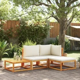 Solid acacia wood garden sofa set with 4 cushions. by , Garden sets - Ref: Foro24-3278916, Price: 364,94 €, Discount: %