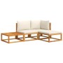 Gartensofagarnitur mit 4-teiligen Kissen aus massivem Akazienholz. von , Gartensets - Ref: Foro24-3278916, Preis: 368,75 €, R...
