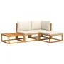 Solid acacia wood garden sofa set with 4 cushions. by , Garden sets - Ref: Foro24-3278916, Price: 364,94 €, Discount: %