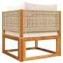 Solid acacia wood garden sofa set with 4 cushions. by , Garden sets - Ref: Foro24-3278916, Price: 364,94 €, Discount: %