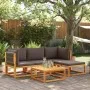 Garden sofa set with 5 pieces, solid acacia wood, and cushions. by , Outdoor sofas - Ref: Foro24-3278826, Price: 485,60 €, Di...