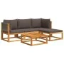 Garden sofa set with 5 pieces, solid acacia wood, and cushions. by , Outdoor sofas - Ref: Foro24-3278826, Price: 485,60 €, Di...
