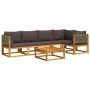 Garden sofa set with 6 pieces, solid acacia wood, and cushions. by , Garden sets - Ref: Foro24-3278898, Price: 610,61 €, Disc...