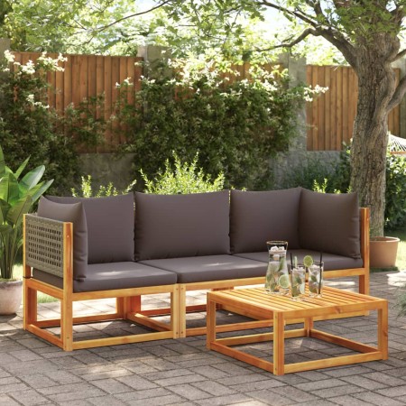 Gartensofagarnitur mit 3-teiligen massiven Akazienholz-Sofas und Kissen. von , Gartensets - Ref: Foro24-3278900, Preis: 340,0...