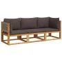 Garden sofa set with 3 pieces, solid acacia wood, and cushions. by , Garden sets - Ref: Foro24-3278900, Price: 334,58 €, Disc...