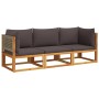Gartensofagarnitur mit 3-teiligen massiven Akazienholz-Sofas und Kissen. von , Gartensets - Ref: Foro24-3278900, Preis: 340,0...
