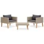 3-piece garden furniture set and beige synthetic rattan cushions by vidaXL, Garden sets - Ref: Foro24-310217, Price: 206,24 €...