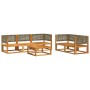 Set de sofás de jardín con cojines 6 pzas madera maciza acacia