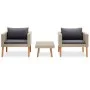 3-piece garden furniture set and beige synthetic rattan cushions by vidaXL, Garden sets - Ref: Foro24-310217, Price: 206,24 €...