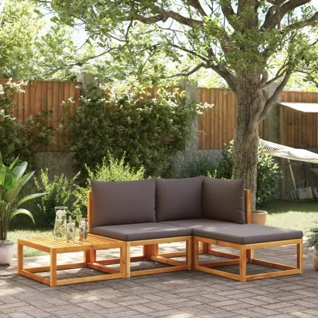 Gartensofagarnitur mit 4-teiligen Kissen aus massivem Akazienholz. von , Outdoor-Sofas - Ref: Foro24-3278824, Preis: 362,64 €...