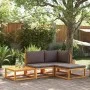 Set sofás de jardín con cojines 4 pzas madera maciza de acacia de , Sofás de exterior - Ref: Foro24-3278824, Precio: 362,59 €...